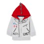 Chicco Cardigan con Cappuccio, Rosso e Grigio, 098 Bambino