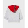 Chicco Cardigan con Cappuccio, Rosso e Grigio, 098 Bambino