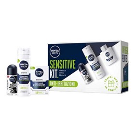 Nivea Men Sensitive Shave & Care Kit, Set Regalo Uomo con Balsamo Dopobarba Sensitive 100 ml, Schiuma da Barba Sensitive 200 ml,