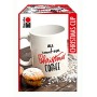 Marabu 0123000000103 - Set di Tazze Natalizie in Porcellana e Vetro, 1 Tazza in Porcellana Bianca + 2 pastelli in Porcellana e V