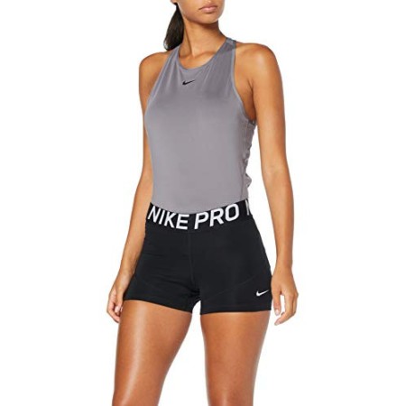 Nike PRO 3-inch, Pantaloncini Sportivi Donna, Nero Black/White 010), 44 (Taglia Produttore: Medium)