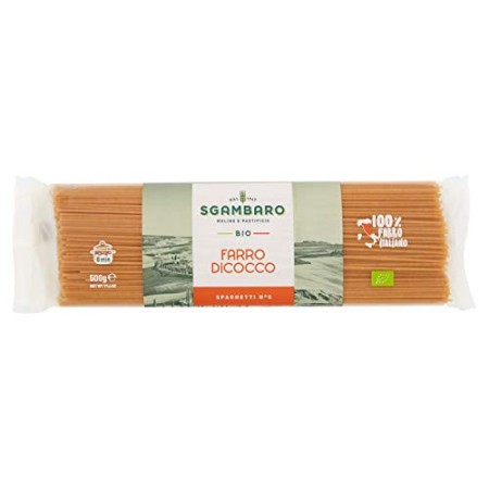 Sgambaro Pasta Farro Dicoccum Bio Spaghetti, No. 5 - 500 gr