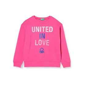 United Colors of Benetton 3J68C14PZ Felpa con Cappuccio, Fuchsia Purple 02a, XL Bambina