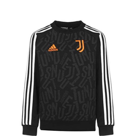 adidas Juve Kids Crswt, Felpa Bambino, Black/White/App Signal Orange, 1112