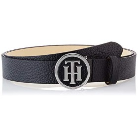 Tommy Hilfiger TH Round Buckle Belt 3.0 Cintura, Nero (Black 002), 5 (Taglia Produttore: 85) Donna