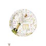 Procos 86848 - Set di 8 piatti con scritta "Sparkling Celebration", 23 cm, motivo spumante, stoviglie, Capodanno, compleanno, fe