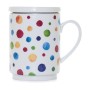 La Cija Dots - Tazza in Porcellana con Filtro in Acciaio Inox, Colore Bianco