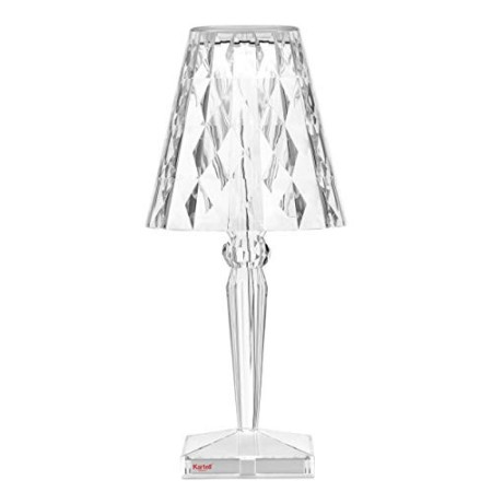 Kartell Big Battery, Lampada da Tavolo, Cristallo, Alimentazione Diretta