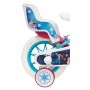 Disney - Bicicletta 12" Frozen (Frozen) dotata di 2 freni, cestino anteriore e porta bambola posteriore + 2 stabilizzatori rimov
