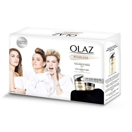 Olaz Total Effects Cofanetto Regalo contiene Olaz TE 7in1 Crema Anti-Età SPF 15, 50 ml e Olaz TE Whip, 15 ml, Idee Regalo Donna