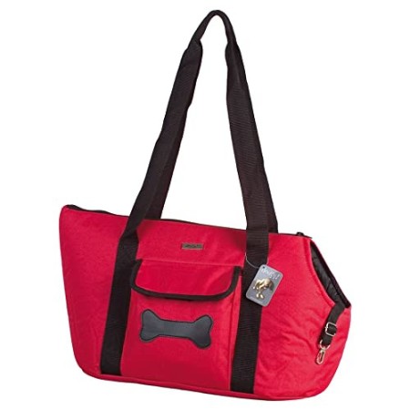 Doogy Bone Design Dog Soft Carry Bag Rosso