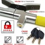 Warrior WA839Y Antifurto Bloccasterzo Alta Sicurezza Blocca Volante 3 Chiavi, Universale Auto SUV Furgone Camper, Martello Emerg