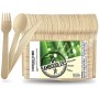 BAMBOODLERS Set di Posate in Legno Usa e Getta | 100% Naturale, Ecologico, Biodegradabile e Compostabile - Perché la Terra è f