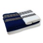 Homealoo Set di 4 asciugamani in 100% cotone di alta qualità, asciugamani da bagno in spugna (4 pezzi, 4 pezzi, blu/oro/bianco/