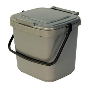 All-Green, 7L compostiera con Guida al compostaggio, Grigio Argento