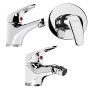 Tris Rubinetto Miscelatore Lavabo Bagno + Bidet + Miscelatore Doccia ad Incasso M Cromato