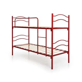 DOLCI SOGNI Letto A Castello SCOMPONIBILE Rosso con Rete A DOGHE 80X190