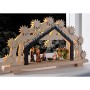 WeRChristmas 24 cm – presepe in legno, decorazione di Natale illuminato con 8 LED bianco caldo