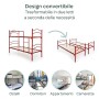 DOLCI SOGNI Letto A Castello SCOMPONIBILE Rosso con Rete A DOGHE 80X190