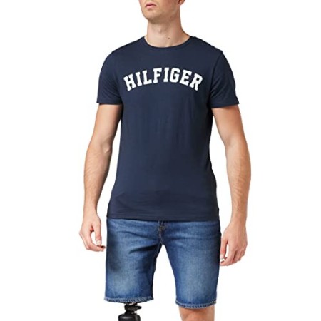 Tommy Hilfiger SS Tee Logo Maglietta, Blu (Navy Blazer 416), Small Uomo