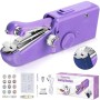 SAFETYON Mini macchina da cucire portatile 30 pezzi, mini macchina da cucire portatile elettrica manuale comoda macchina da cuci