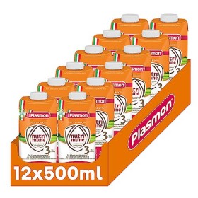 Plasmon Latte Liquido Nutri Mune 3, Confezioni da 12 (12 x 500 ml)