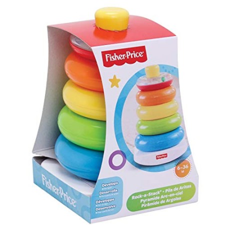 Fisher Price- Piramide 5 Anelli, Giocattolo Impilabile per Bambini 6+ Mesi, FHC92