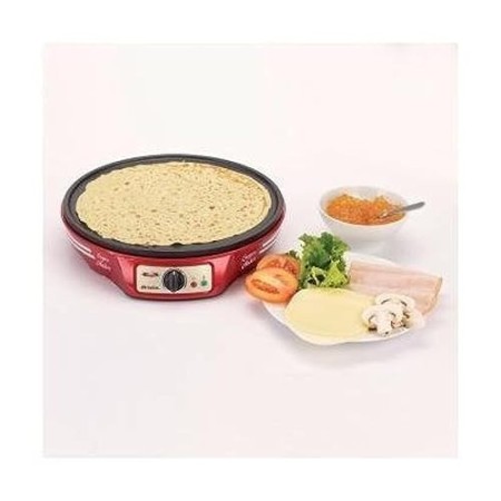Ariete 183 Crepes Maker - Crepiera elettrica con termostato, Piastra antiaderente, Diametro 28cm, 2 spatole in legno incluse, 10