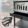 KuKoo - Forno Multifunzione a Carbonella per Pizza da Esterni Giardino Vialetto e Balcone Carne e Pesce in Acciaio Con Pala per 