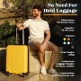Cabin Max Velocity Trolley Rigido Cabin Size Leggero | Valigia con 4 Ruote in ABS Resistente 55x40x20 con Zip ESPANDIBILE a 55x4
