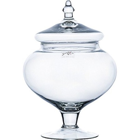 Sandra Rich 360536 Barattolo in Vetro, Vetro, Trasparente, 20 x 10 x 10 cm
