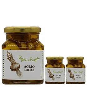 Voglia Di Puglia Azienda Agricola Aglio Sottolio In Olio Extra Vergine Di Oliva 3 Confezioni da 270g