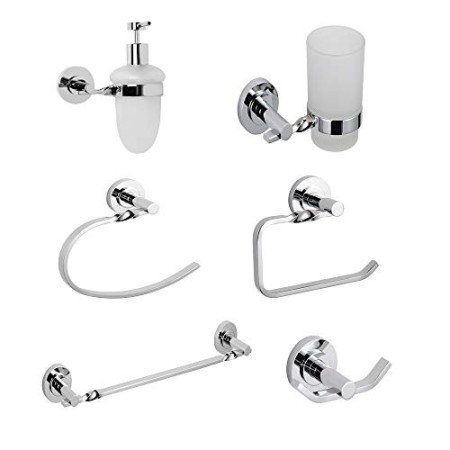 OGOMONDO Set 6 Pezzi Accessori da Bagno Narciso 004 Ottone Cromato