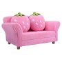 COSTWAY Poltrona per Bambini, Divano Letto per Bambini, in Velluto Corallo con 2 Cuscini, 90 x 54,8 x 48 cm (Rosa)