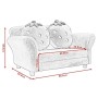 COSTWAY Poltrona per Bambini, Divano Letto per Bambini, in Velluto Corallo con 2 Cuscini, 90 x 54,8 x 48 cm (Rosa)