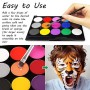 Truccabimbi Kit, Body Painting Colori, Pittura Facciale, Trucchi Carnevale Bambini Colori, 15 Colori, 2 Pennelli, 40 Modelli di 