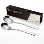 FOXAS Kit de Posate da Insalata Cucchiaio Insalata e forchetta Insalata in Acciaio Inox 304 di Alta qualità e Salad Servers 18/