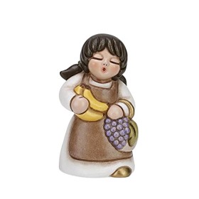 THUN® - Donna con Frutta - Versione Bianca - Statuine Presepe Classico - Ceramica - I Classici