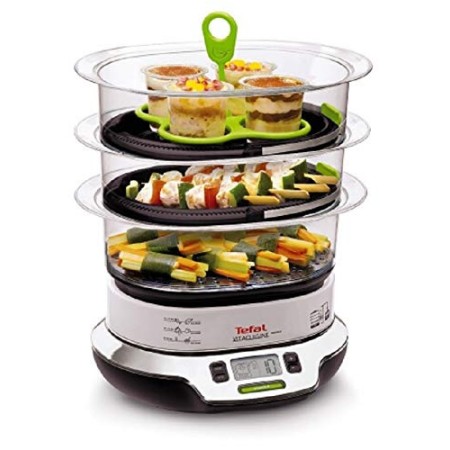 Tefal VS4003 Vitacuisine Compact Vaporiera con Funzione Vitamine Plus,  Display Digitale, Ricettario Incluso