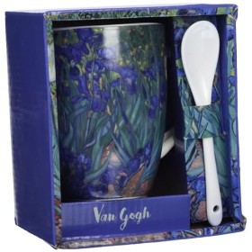 VAOFO Van Gogh 523444 Tazza con Cucchiaio, Modello Iris