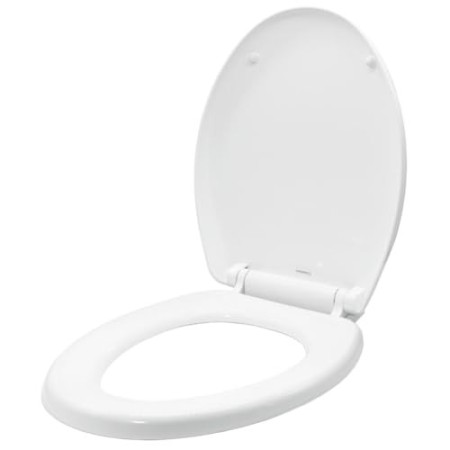 Sedile Wc Copri Water Tavoletta Vaso Universale Bianco Polipropilene PP Sistema Soft Closing Bagno