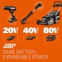 WORX WG801E.4 - Cesoie a batteria per erba e arbusti, 20 cm, 12 cm, 10 cm, 1 ora Caricatore rapido, 18 V