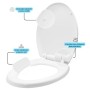 Sedile Wc Copri Water Tavoletta Vaso Universale Bianco Polipropilene PP Sistema Soft Closing Bagno