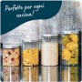 Luxury & Grace Pack 4 Barattoli di Polietilene Alimentare, 0,70 L - 1,1 L - 1,3 L e 1,5 L. Contenitori con Coperchi in Alluminio