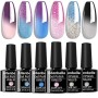 Allenbelle Smalto Semipermanente Camaleonte Nail Polish UV LED Gel Unghie (Kit di 6 pcs 7.3ML/pc)