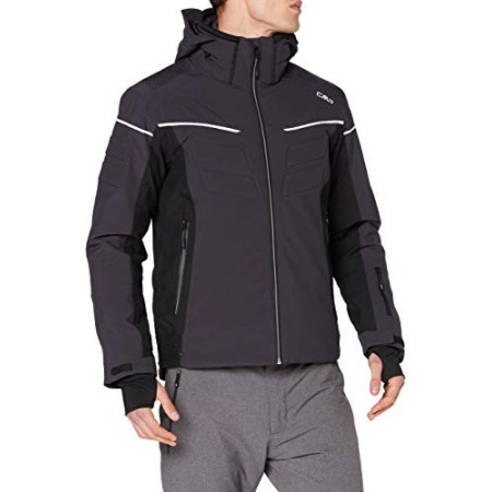 CMP Giacca Stretch da Sci con Cappuccio Staccabile, Uomo, Antracite, 50