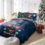 Warner Brother Harry Potter Christmas Charm & Cheer Blue Easy Care Reversibile Copripiumino con Federa con Licenza Ufficiale –