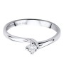 Orovi, Anello da donna in oro bianco (750) 18 kt con trio di diamanti da 0,12 kt, realizzato a mano in Italia e Oro bianco, 20, 