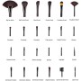 GUSODOR 24PCs Trucco Pennelli Kit | Cosmetici Spazzola Maniglia Legno Set Professionale - Spazzole Per Ombretto Polvere, Crema, 