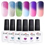 Vishine - Smalto gel semi permanente, camaleonte, cambia colore, per lampade UV o LED, 6 colori, kit di manicure semi permanente